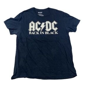AC/DC Back In Black Tee Thrifted Vintage Style Size L
